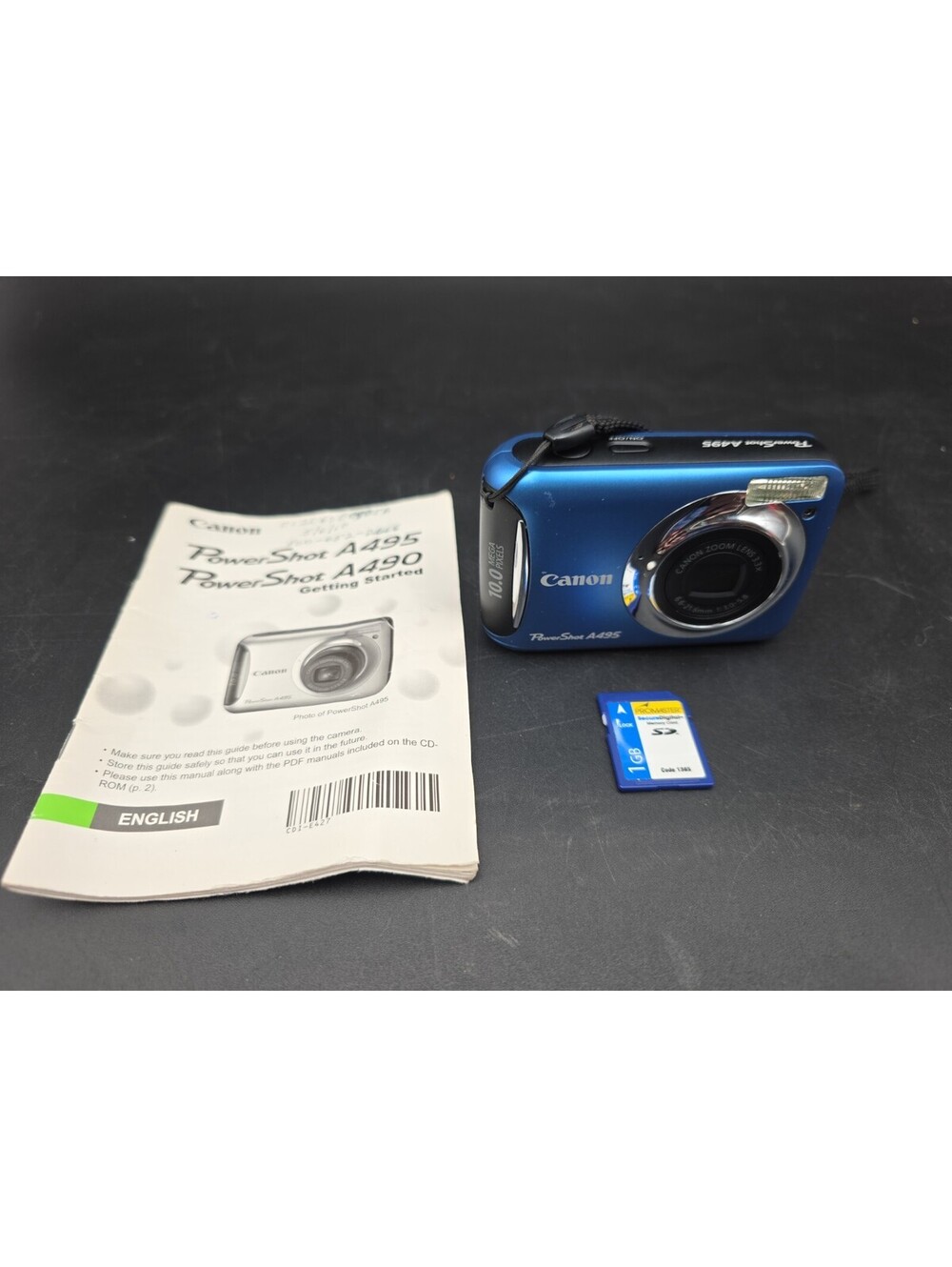 Canon PowerShot A495 10.0MP Digital Camera Blue Tested Read